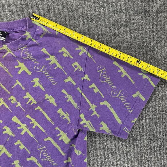 Vintage Y2K Rogue Status Gun Show AOP T Shirt Skate Grunge Rock Rob Dyrdek Sz M - Picture 6 of 6